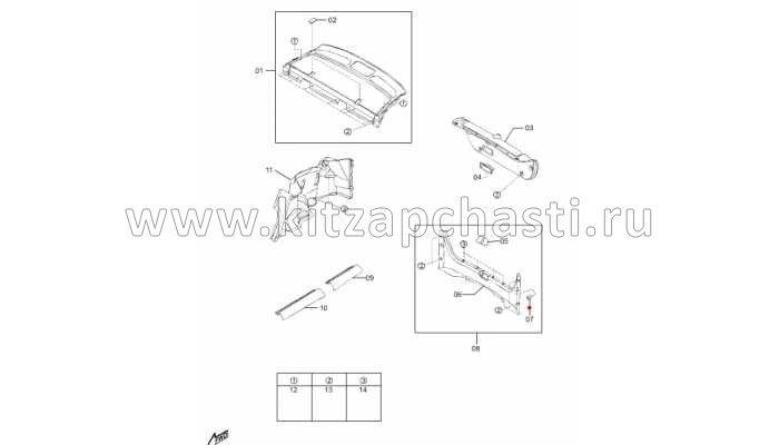 Обивка задней панели FAW Besturn B50 FA016889X02